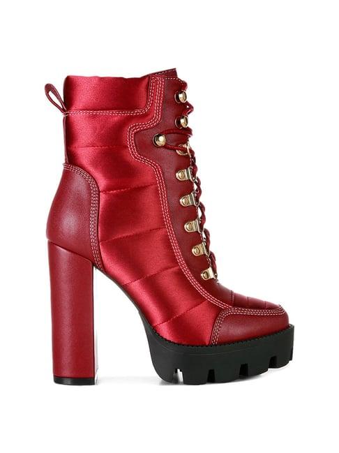 london rag women's burgundy derby boots