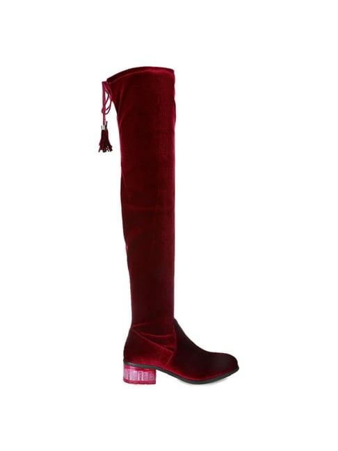 london rag women's burgundy casual booties