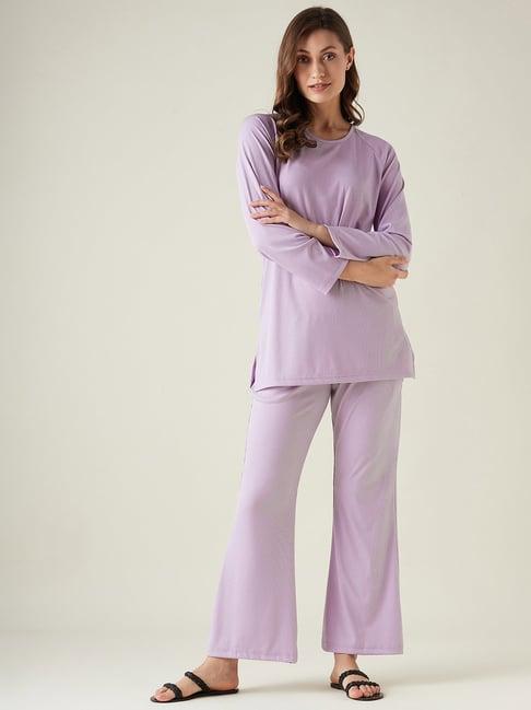 the kaftan company lilac top with lounge pants