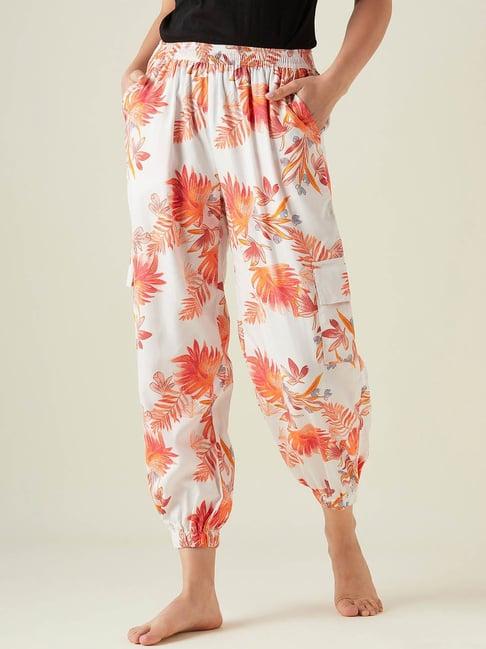 the kaftan company white printed lounge pants