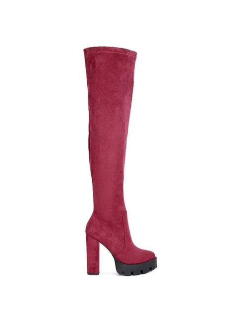 london rag women's burgundy casual booties