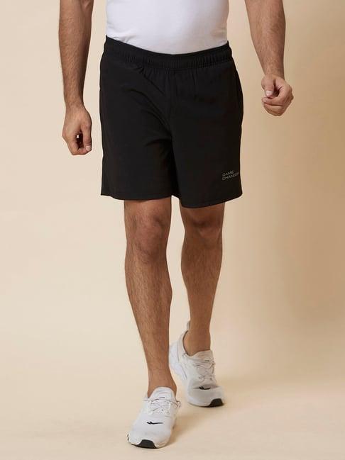 globus black regular fit cotton sports shorts