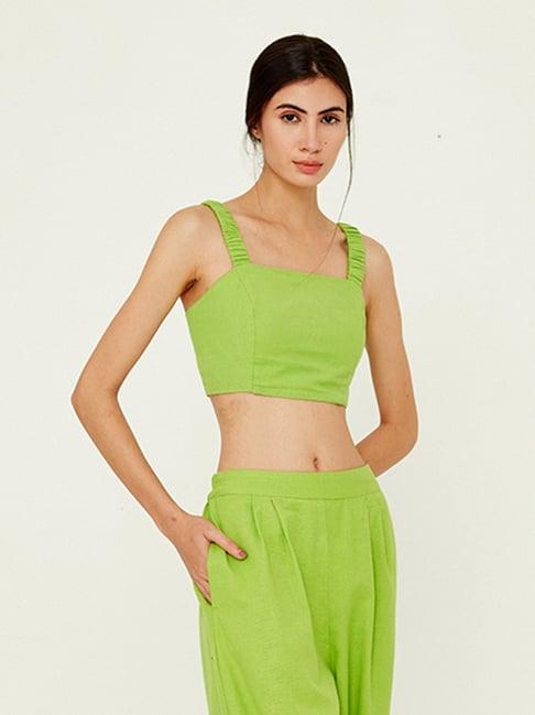 ancestry green crop top