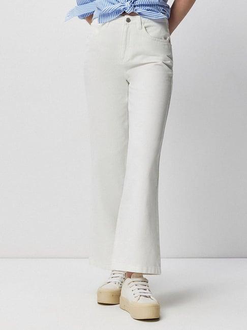 cover story white regular fit mid rise jeans