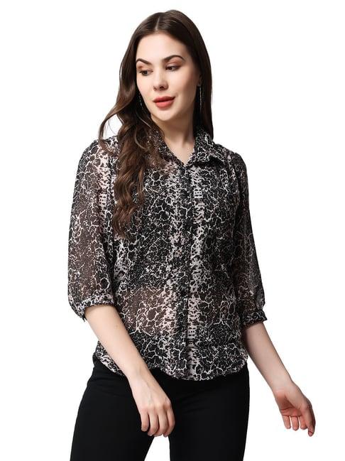 cation black printed shirt