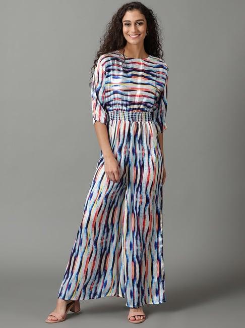 showoff multicolor striped jumpsuit