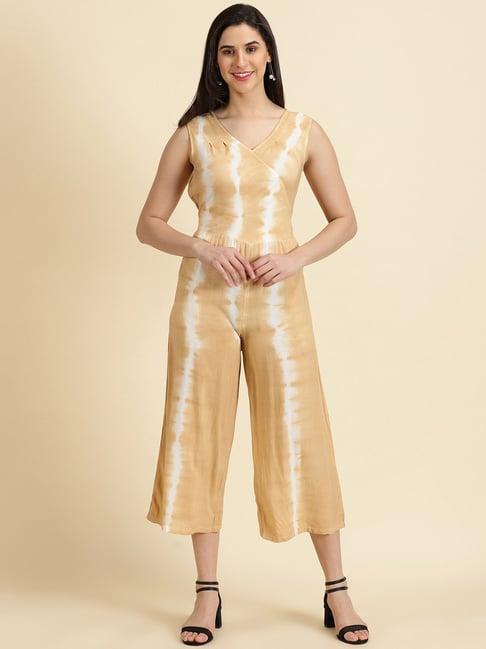 showoff beige tie - dye jumpsuit