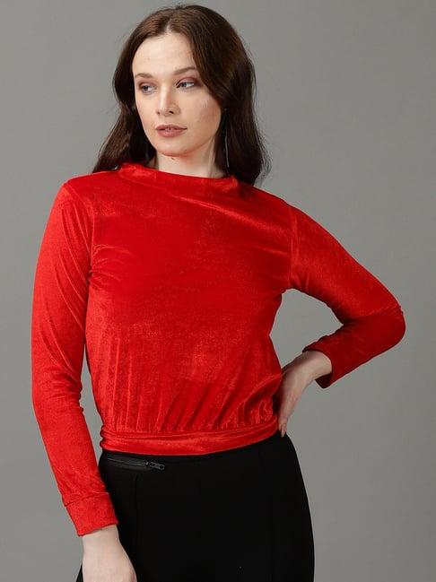 showoff red regular fit sweatshirt