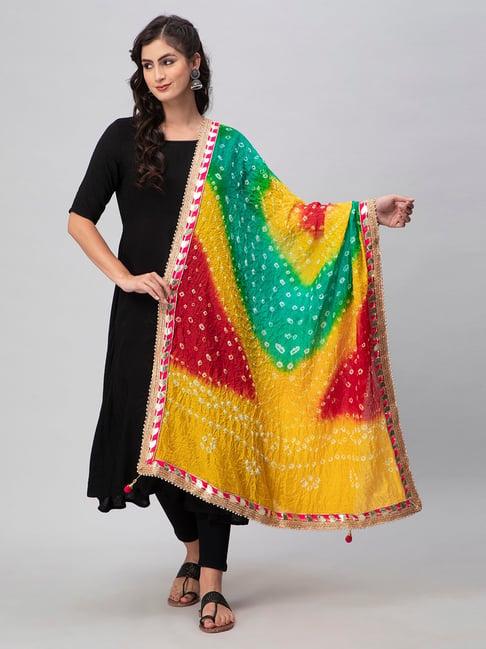 aditi wasan multicolor printed bandhani dupatta