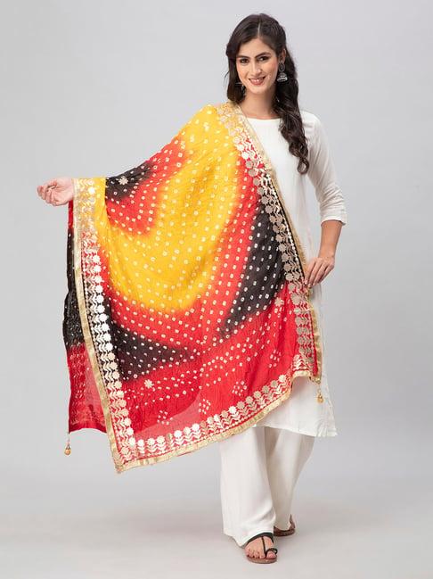 aditi wasan multicolor printed bandhani dupatta