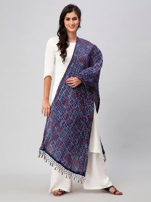 aditi wasan blue printed dupatta