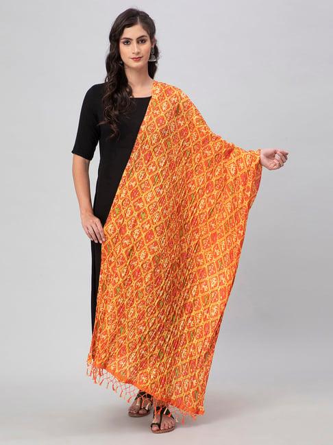 aditi wasan orange printed dupatta