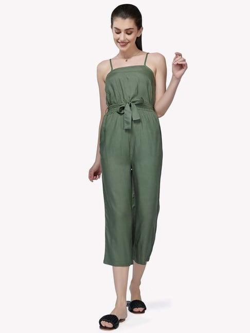 vastrado green shoulder strap jumpsuit