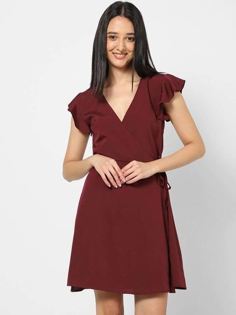 vastrado maroon a-line dress