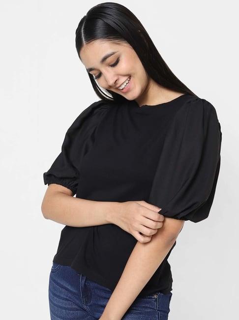 vastrado black half sleeves top