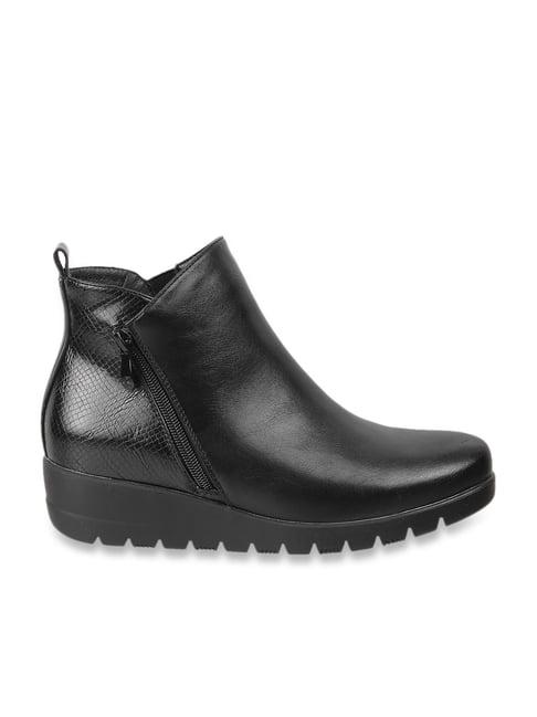 mochi women's black wedge booties