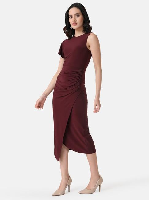 kazo one sleeve overlap dress