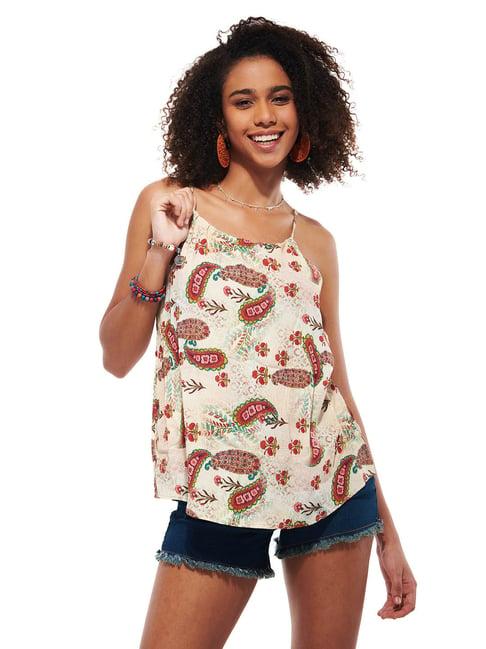 izf beige printed top