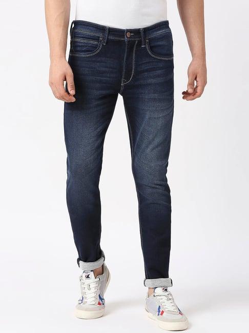 pepe jeans chinox navy lightly washed super skinny fit jeans