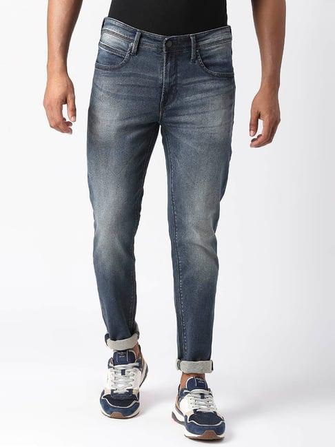 pepe jeans chinox blue lightly washed super skinny fit jeans