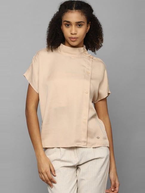 allen solly beige high neck top