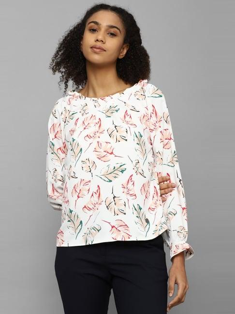 allen solly white printed top