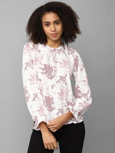 allen solly white printed top