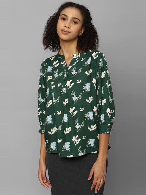 allen solly green printed top