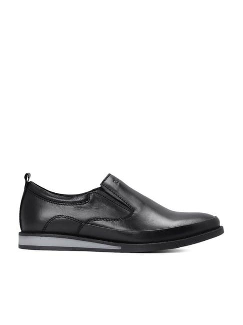 red chief men's black formal loafers