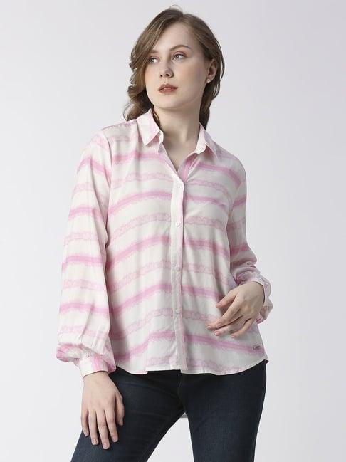 pepe jeans pink striped shirt