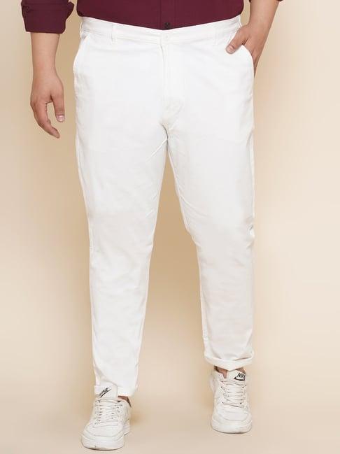 john pride white regular fit plus size chinos