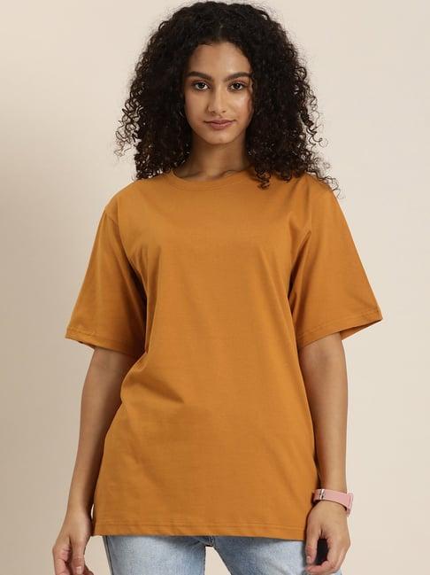 dillinger brown cotton graphic print oversized t-shirt