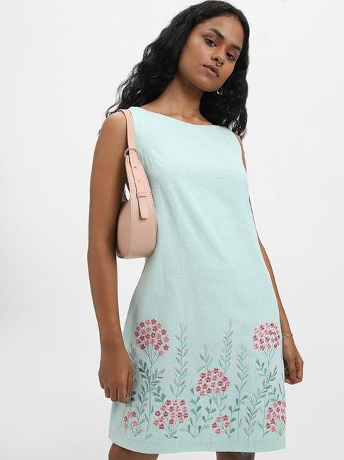 bombay paisley by westside sea green dress