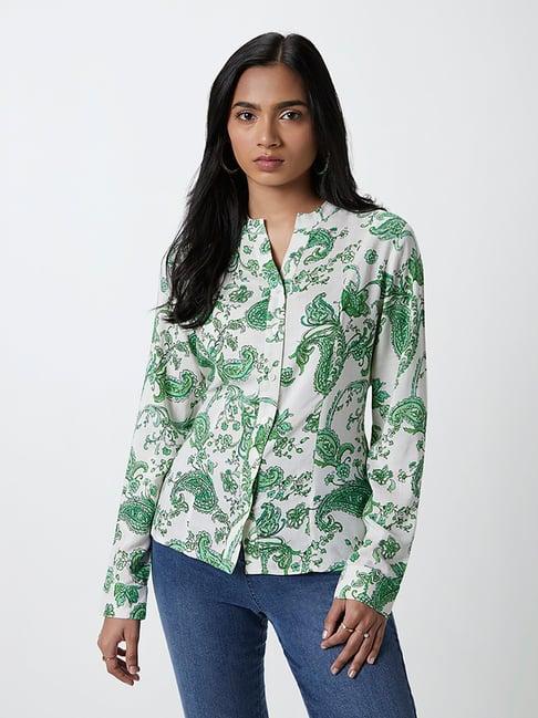 lov by westside green paisley design shirt