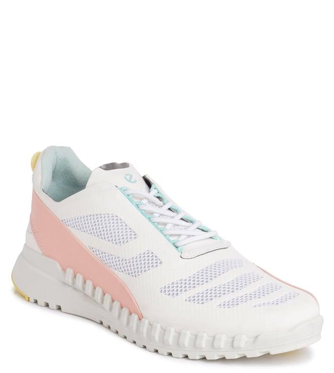 ecco women's zipflex athleisure white & peach nectar sneakers