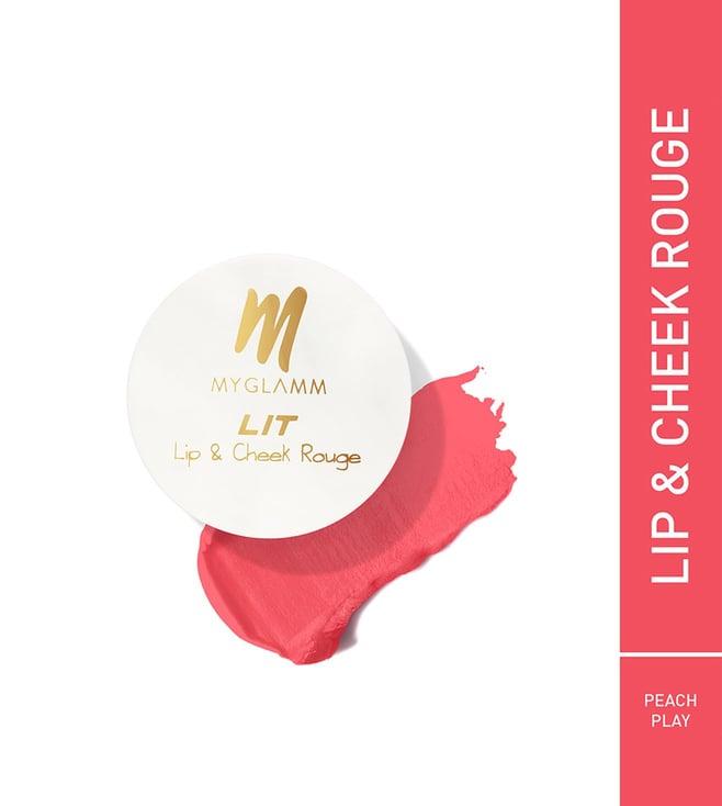 myglamm lit lip and cheek rouge peach play - 10 gm