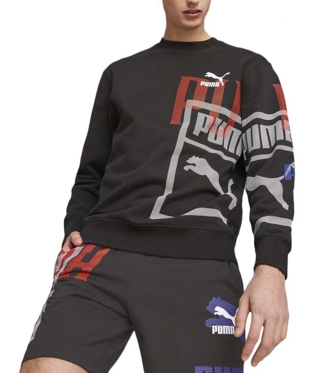 puma classics black logo regular fit sweatshirt