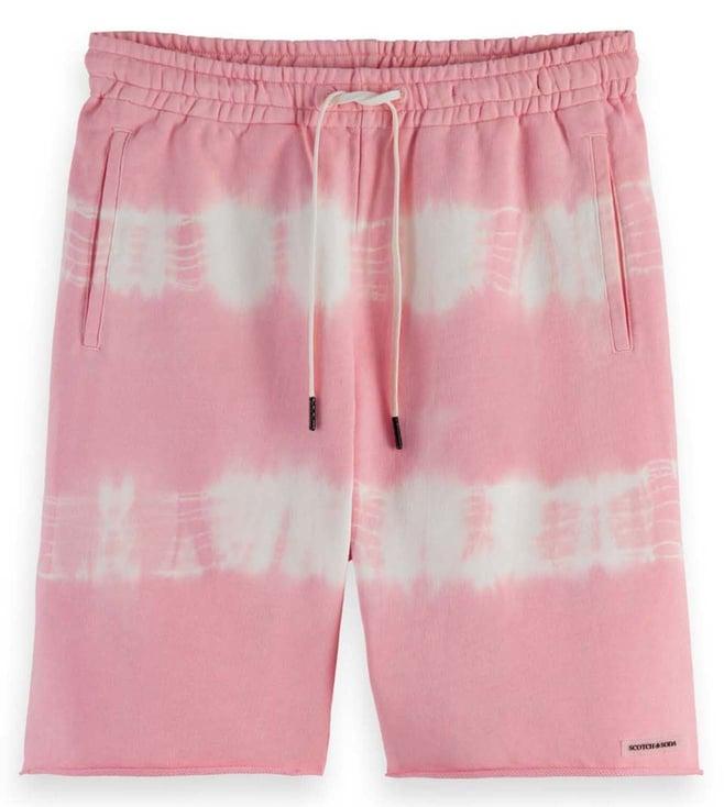 scotch & soda pink tie - dye regular fit shorts