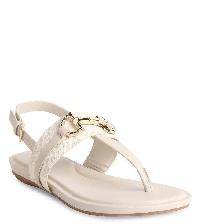 aldo women's tany110 logo white back strap sandals