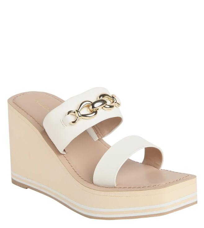 aldo women's lavista100 white slide wedges