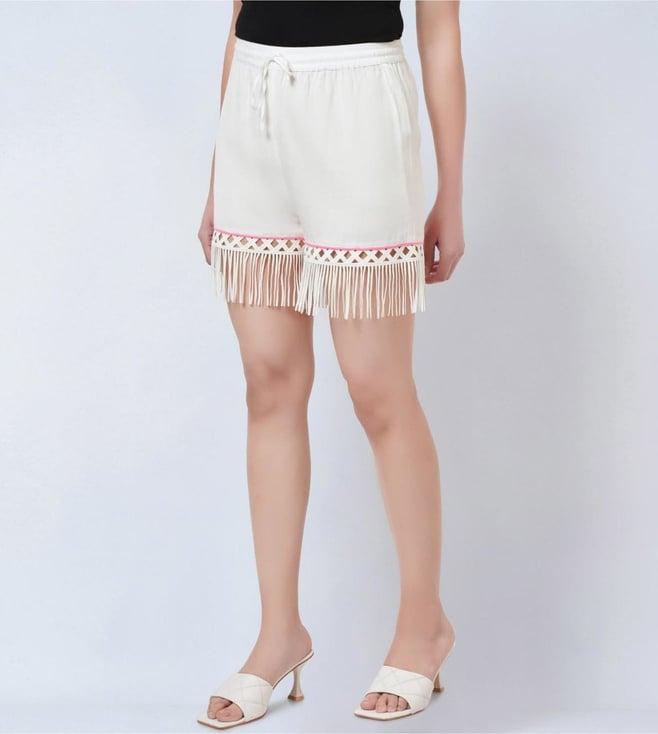 first resort by ramola bachchan white summer shorts