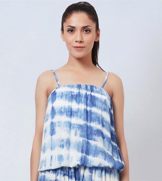 first resort by ramola bachchan blue tie-dye camisole