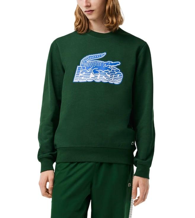 lacoste green logo classic fit sweatshirt