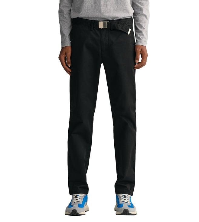 gant hallden twill slim black mid rise chinos