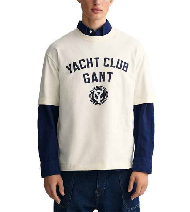 gant cream yacht logo regular fit t-shirt