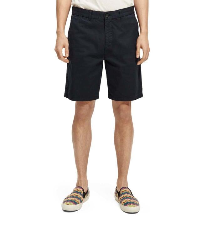 scotch & soda blue slim fit shorts