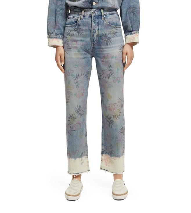 scotch & soda park life boyfriend blue lightly washed high rise jeans