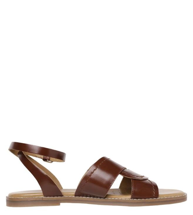 geox women's d naileen brown ankle strap sandals