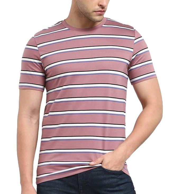 selected homme wistful mauve stripes slim fit t-shirt