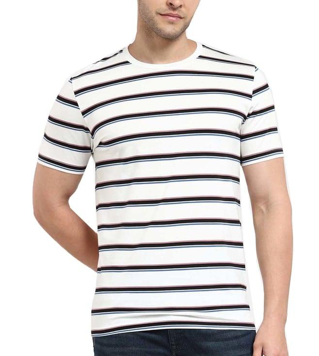 selected homme cloud dancer stripes slim fit t-shirt